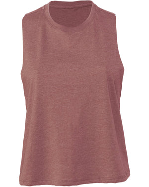 Bella + Canvas Ladies' Racerback Cropped Tank - Heather Mauve