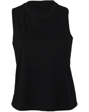 Bella + Canvas Ladies' Racerback Cropped Tank - Solid Blk Blend