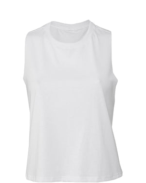 Bella + Canvas Ladies' Racerback Cropped Tank - Solid Wht Blend