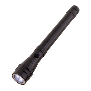 Telescopic Aluminum Flashlight With Magnet - Black