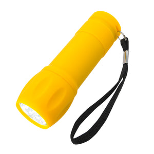 Rubberized Torch Light With Strap - Yellow