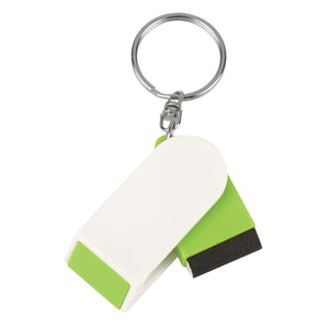 Phone Stand And Screen Cleaner Combo Key Chain - Lime