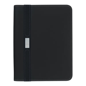 Contemporary Zippered Portfolio - Black With Black