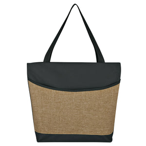 High Line Two-Tone Tote Bag - Black With Khaki