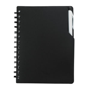 Spiral Notebook With Pen - Black