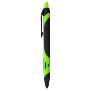 Sleek Write Two-Tone Rubberized Pen - Black With Lime