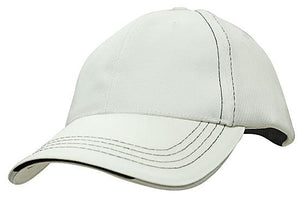 6 Panel Cool Mesh Trucker Cap with Sandwich - Custom Embroidered - HP_4084 - White with White