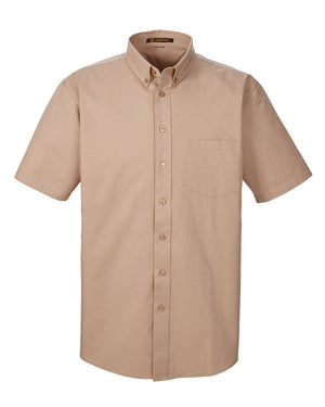 Harriton Men's Foundation Cotton Short-Sleeve Twill Shirt with Teflon™