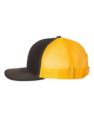 Richardson 112 Adjustable Snapback Trucker Cap - Black With Gold