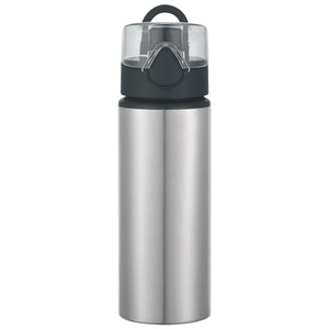 25 Oz. Aluminum Sports Bottle With Flip-Top Lid - Silver