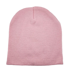 Rolled Down Acrylic Beanie - Light Pink