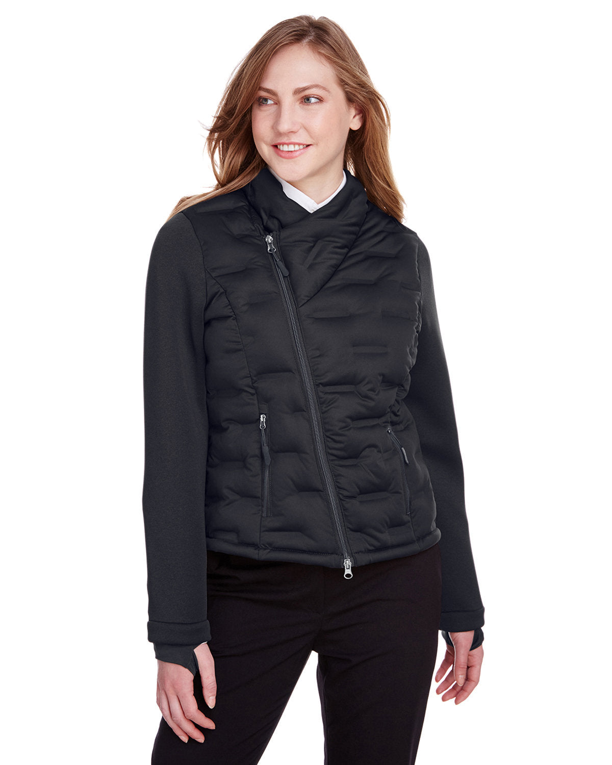 North End Ladies' Loft Pioneer Hybrid Bomber Jacket