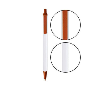 White BIC® Clic Stic® Pen - White With Metallic Orange