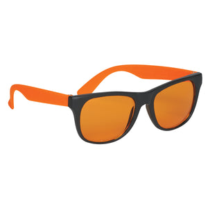 Tinted Lenses Rubberized Sunglasses - Orange