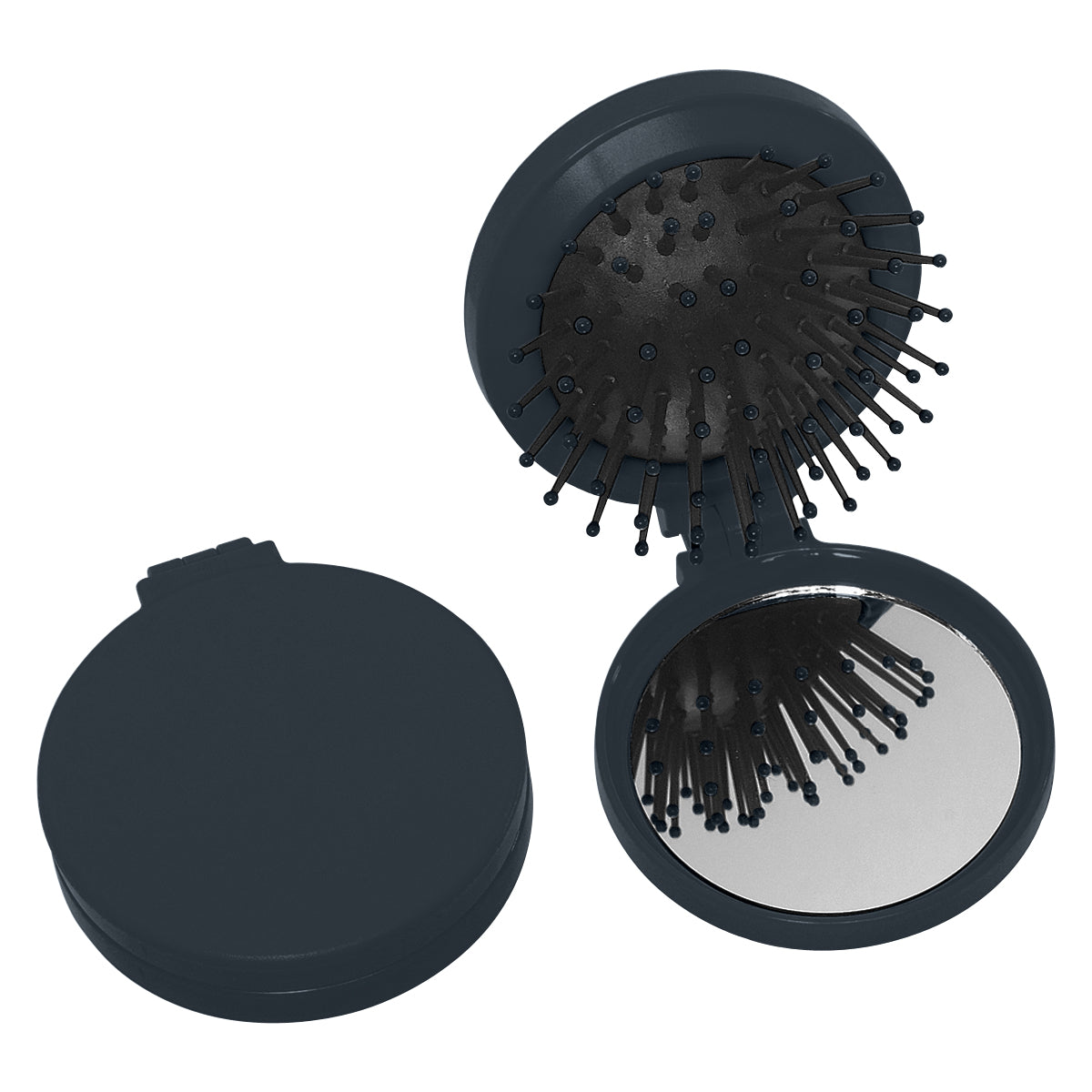 Brush And Mirror Compact - Black