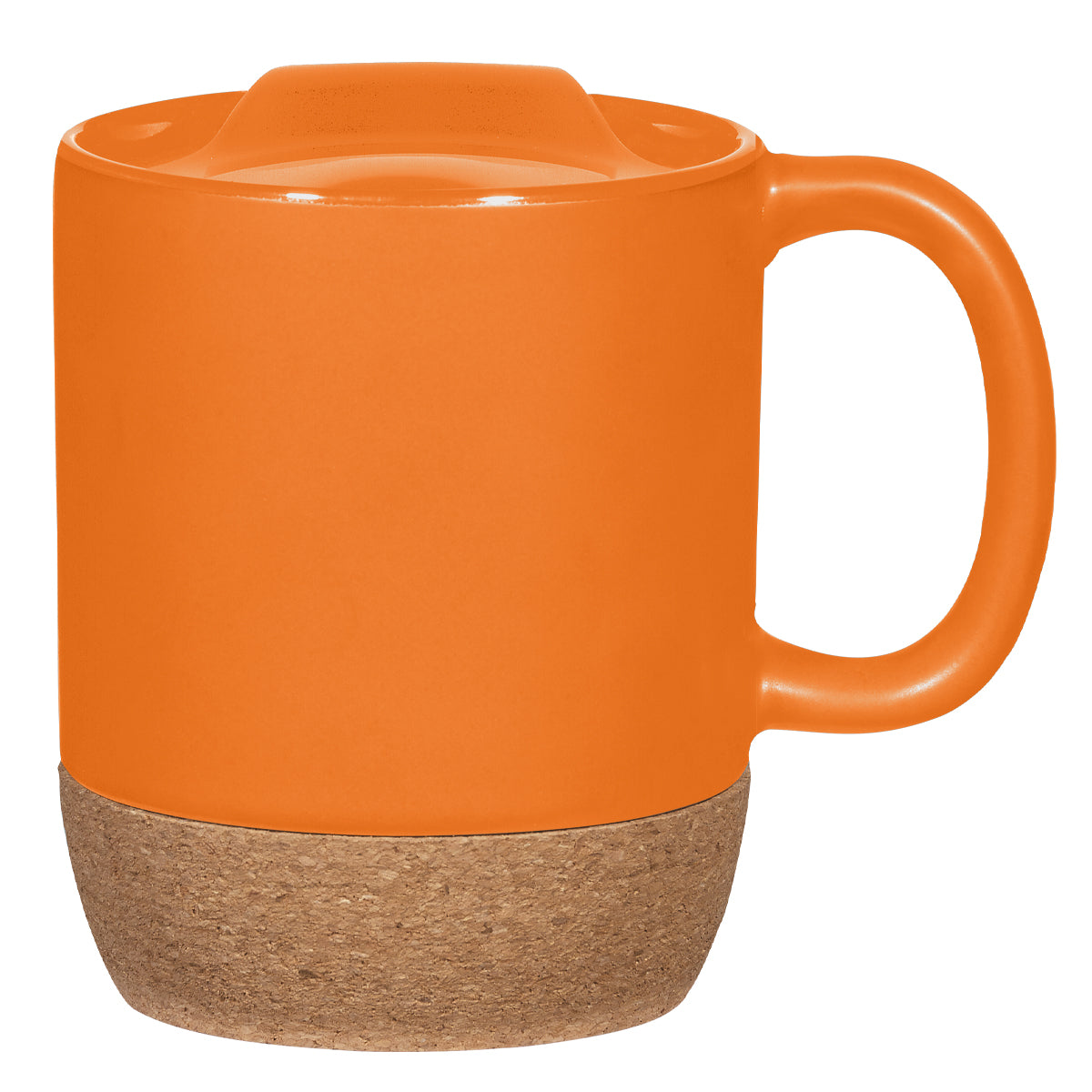14 Oz. Cork Base Ceramic Mug - Orange