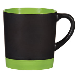 12 Oz. Two-Tone Americano Mug - Black With Lime