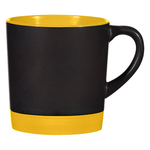 12 Oz. Two-Tone Americano Mug - Black With Yellow