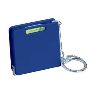 Square Level Tape Measure Key Tag - Blue