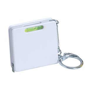 Square Level Tape Measure Key Tag - White