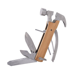 12-IN-1 MULTI-FUNCTIONAL WOOD HAMMER - Wood Color