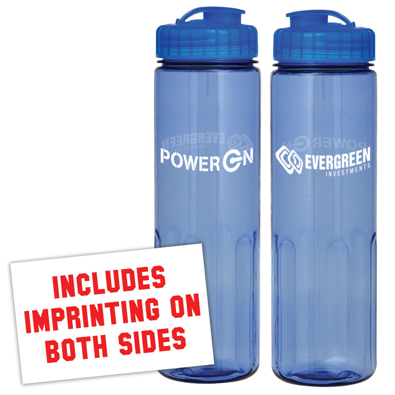 24 oz Prestige Bottle with Flip Top Lid - includes imprints on both sides