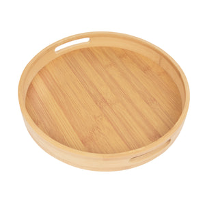Bamboo Serving Tray With Handles - Natural