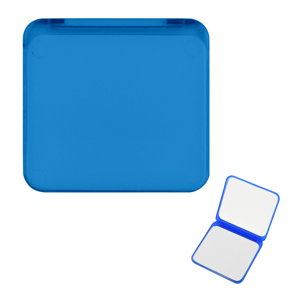 Compact Mirror With Dual Magnification - Translucent Blue