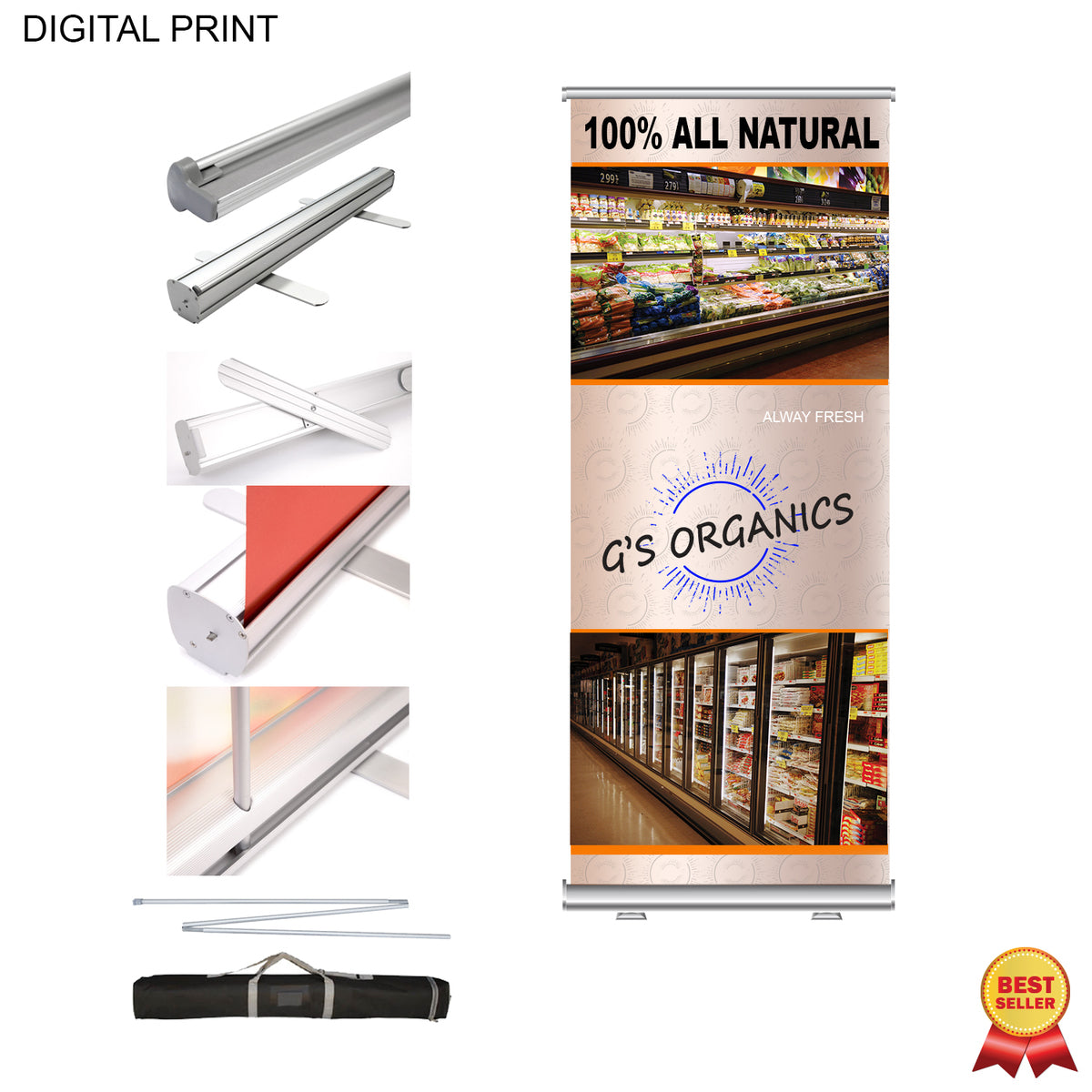 Premium Banner with Stand and Bag, 33.5x79 - CM0583 - White