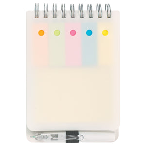 Spiral Jotter With Sticky Notes, Flags & Pen - HT_1377 - FROST WHITE