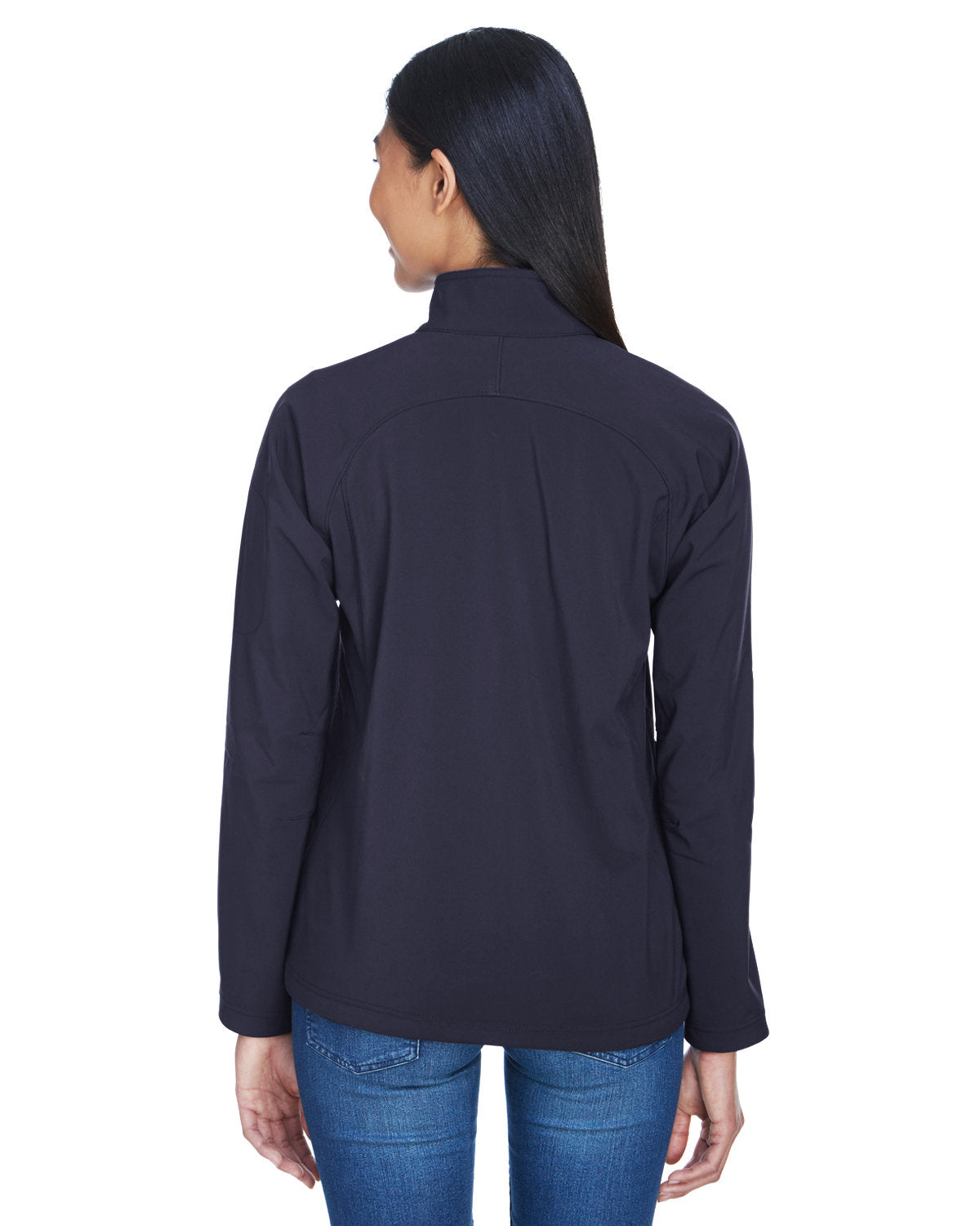 North End Ladies' Three-Layer Fleece Bonded Performance Soft Shell Jacket - Back