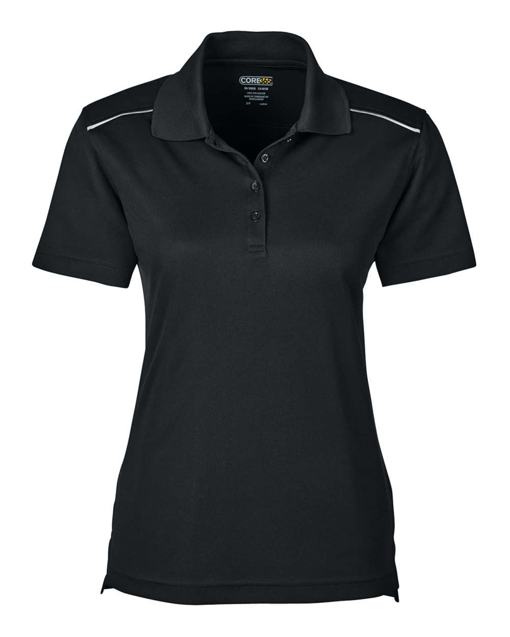 CORE365 Origin Performance Pique Polo Reflective Piping - Women's - Black
