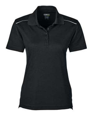 CORE365 Origin Performance Pique Polo Reflective Piping - Women's - Black