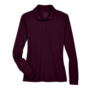 Core 365 Pinnacle Long Sleeve Pique Polo - women's - Burgundy