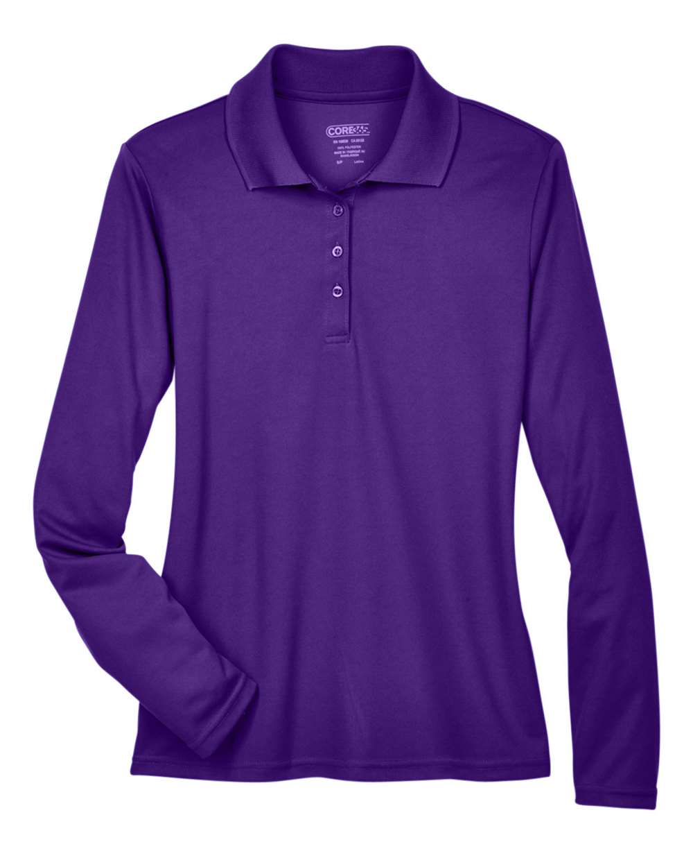 CORE365 Pinnacle Long Sleeve Pique Polo - women's - Campus Purple