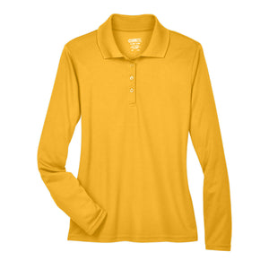 Core 365 Pinnacle Long Sleeve Pique Polo - women's - Campus Gold