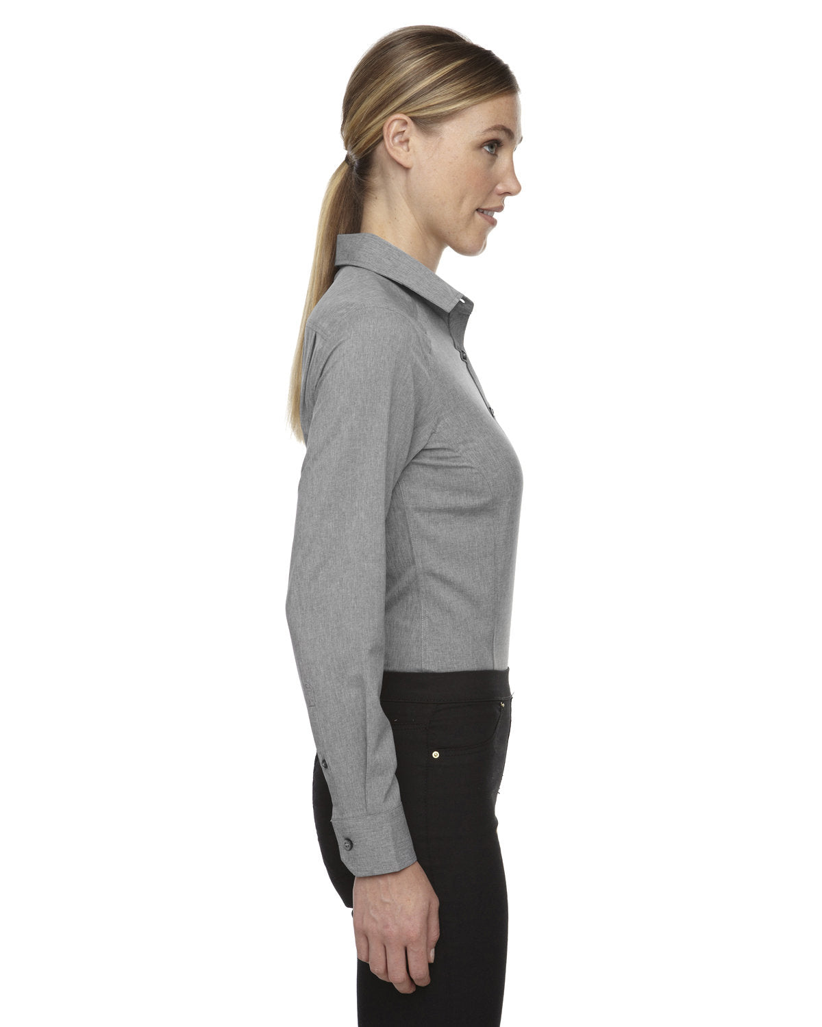 North End Ladies' Mélange Performance Shirt - Side
