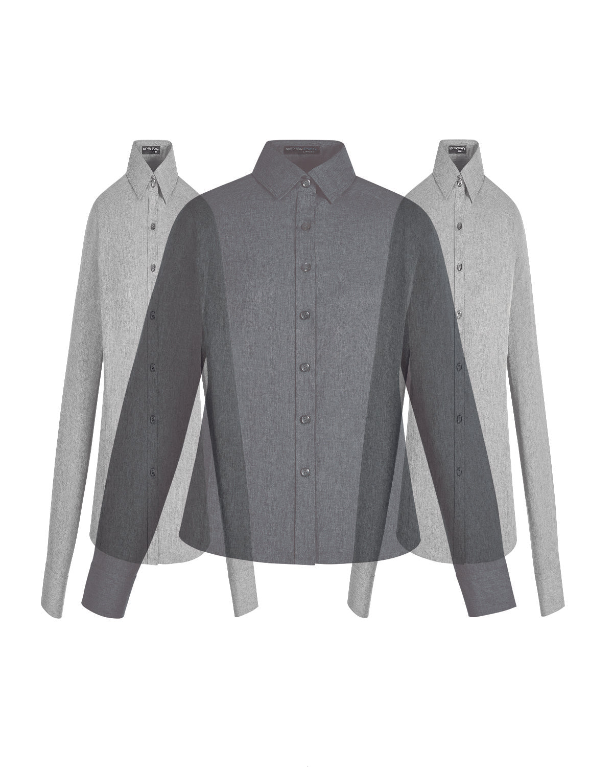 North End Ladies' Mélange Performance Shirt - Carbon Heather