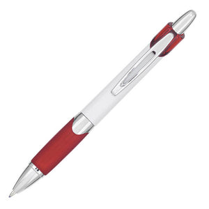 Blazer Plastic Click-Action Promotional Pen - CM1114 - White with Red