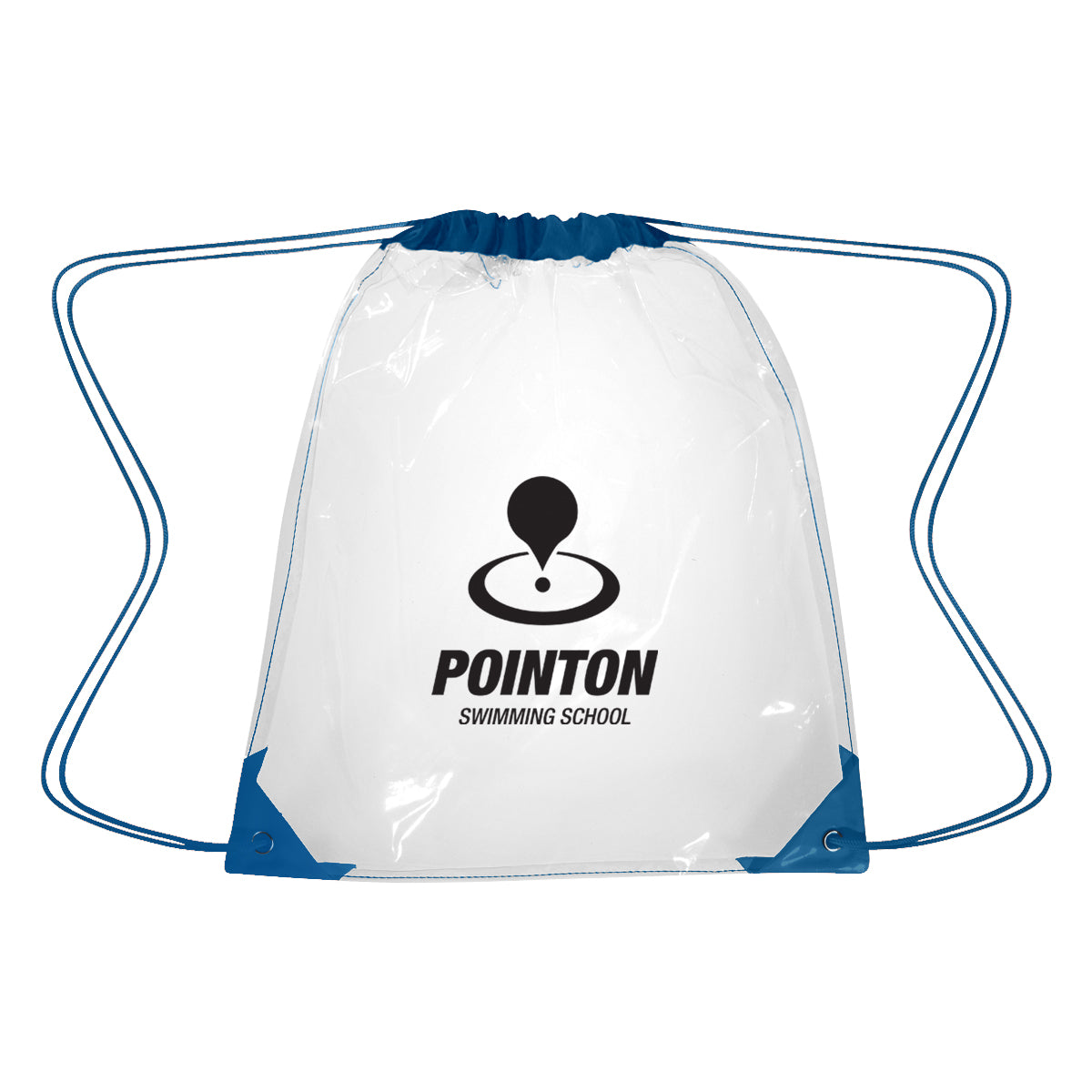 Clear Drawstring Backpack - Clear With Royal