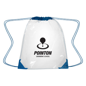 Clear Drawstring Backpack - Clear With Royal