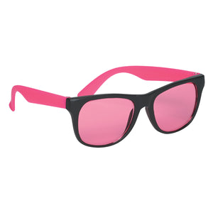 Tinted Lenses Rubberized Sunglasses - Pink