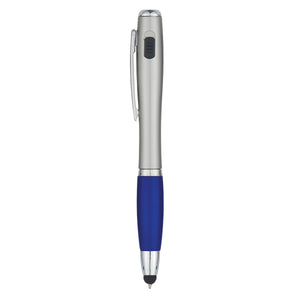 TRIO PEN WITH LED LIGHT AND STYLUS - Blue