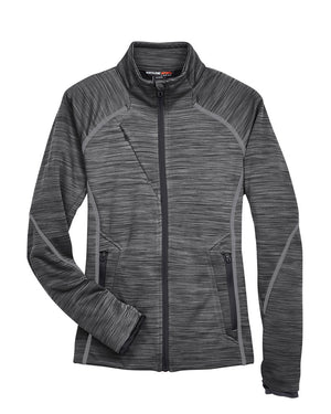 Ladies' North End Flux Mélange Bonded Fleece Jacket - AC78697 - Carbon with Black