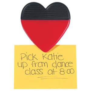 Heart Shape Clip - Solid Red With Black