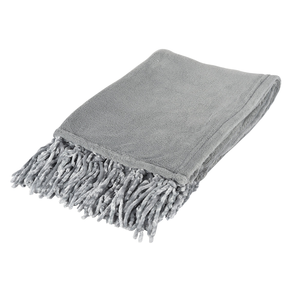 Chateau Chenille Fringed Blanket - Gray