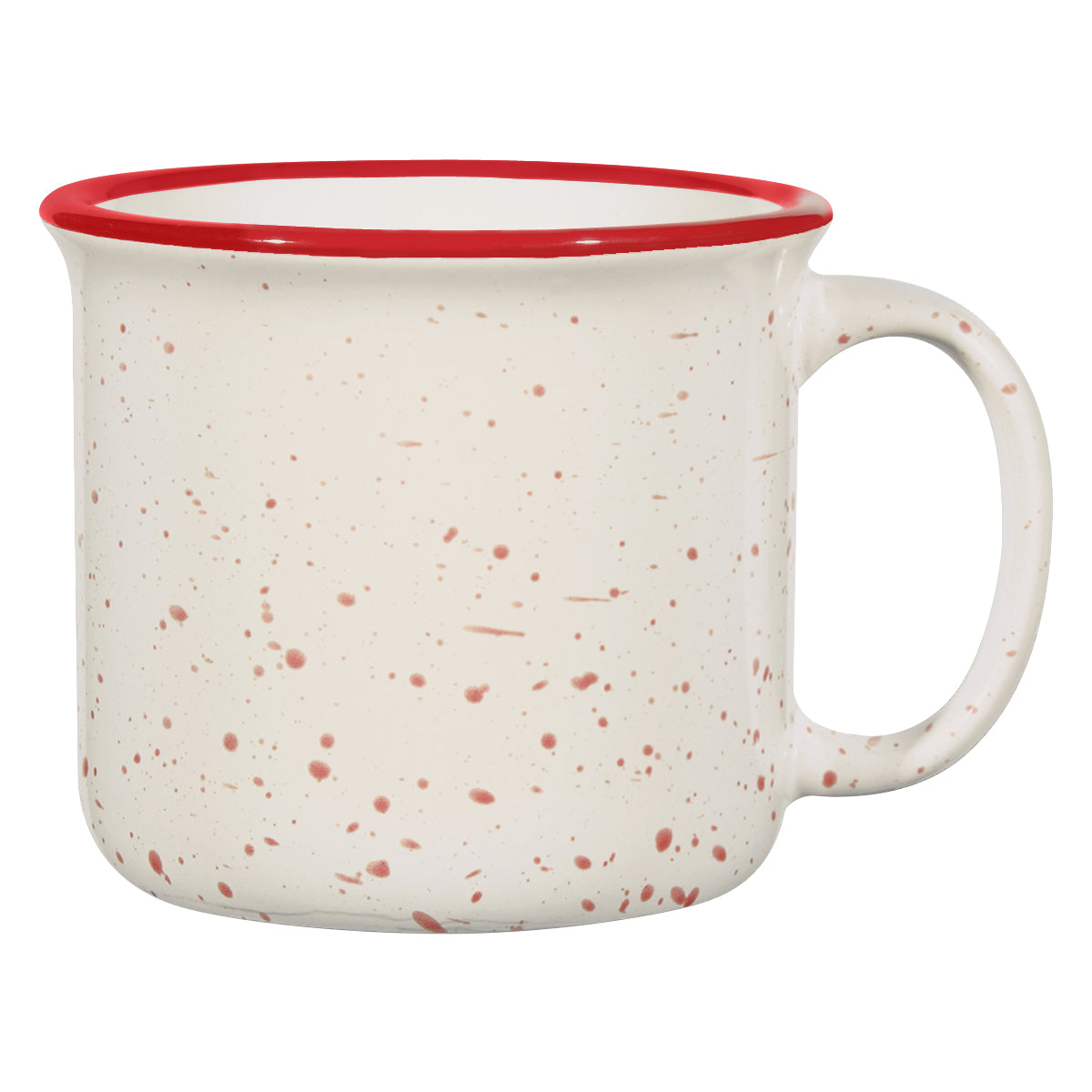 15 Oz. Blaze Campfire Mug - White With Red Rim