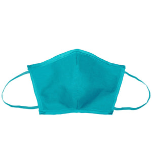 Flat Fold Canvas Face Mask With Elastic Loops - Pool Blue