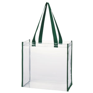 Clear Tote Bag - Clear With Forest Green