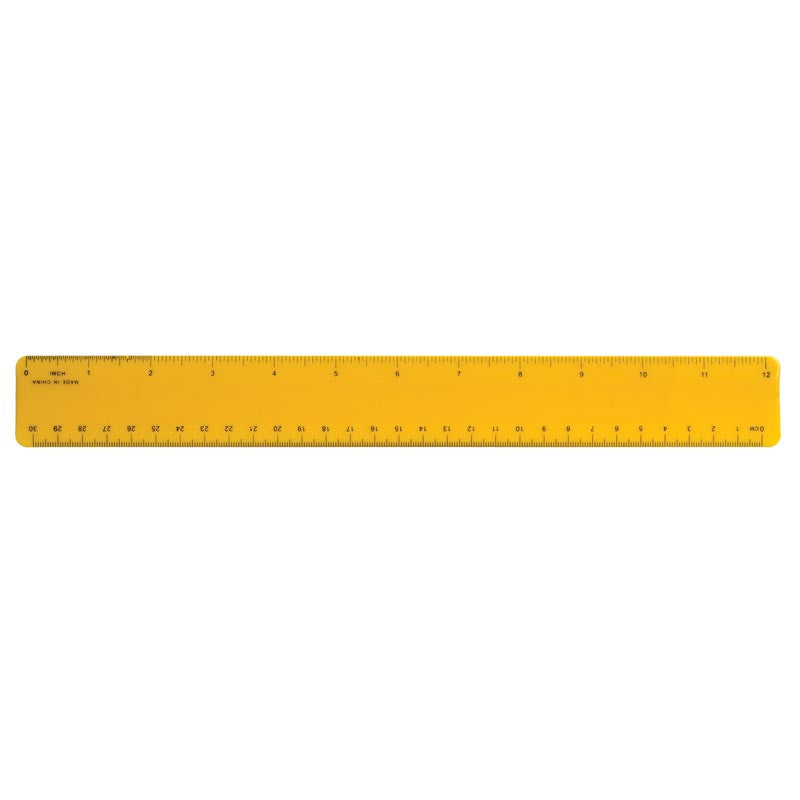Standard 12 inch Ruler - Yellow